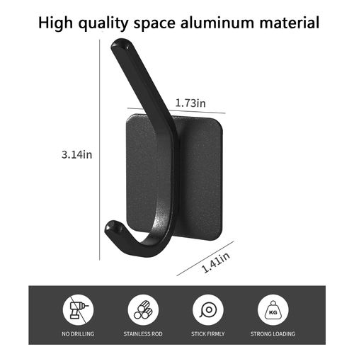 Paoli Heavy Duty Self Adhesive Hooks - Sturdy self Adhesive Hooks for Home, School and Office Easy to fit and Remove,with a Maximum Load Capacity of 30lb(Black 10PC