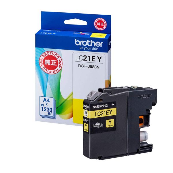 Genuine Brother LC21EY Ink Cartridge Yellow Compatible Model Number: DCP-J983N and others