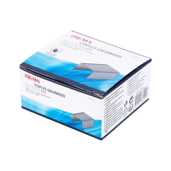 SIGMA Pack of 5000 Staples SP04 24/6 Galvanised