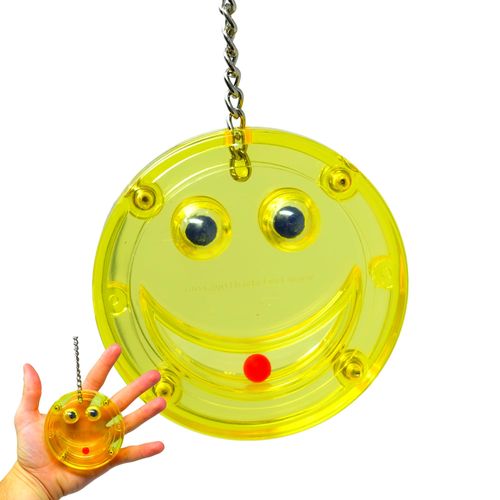 Bonka Bird Toys 0016 Small Smile (10" x 3") Bulletproof Puzzle Rattle Cage Toy, Conure, Ringneck, Quaker, and Similar