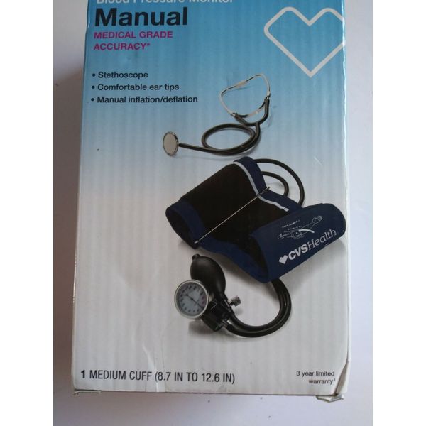 CVS Health Manual Blood Pressure Monitor w/ Stethoscope Medium Cuff