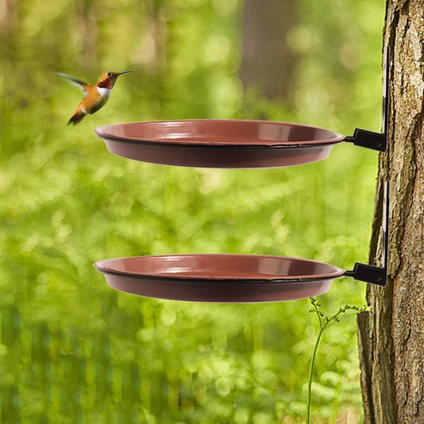 2 Pieces Pet Bird Bowl Tree Birds Bath Bowl Outdoor Mounted Bird Feeder Bird