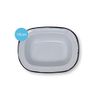 White Enamel Blue Rim Oval Pudding Pie Oven Tin Dish 16CM