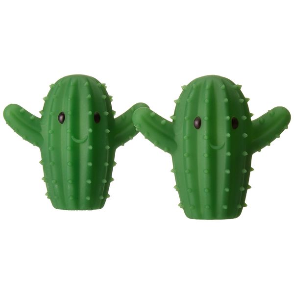 Kikkerland Happy Cactus Plant Reusable Laundry Dryer Balls, Laundry Softener, Reduces Clothing Wrinkles and Saves Drying Time, Green, Set of 2