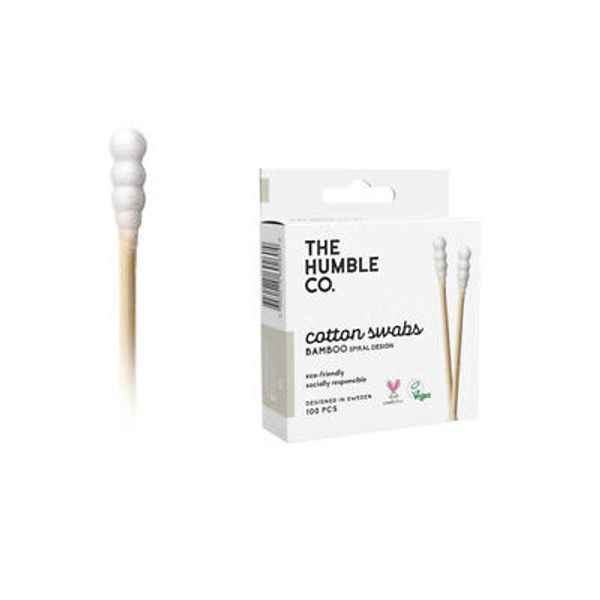 Cotton Swabs White Spiral  100 Count By The Humble Co