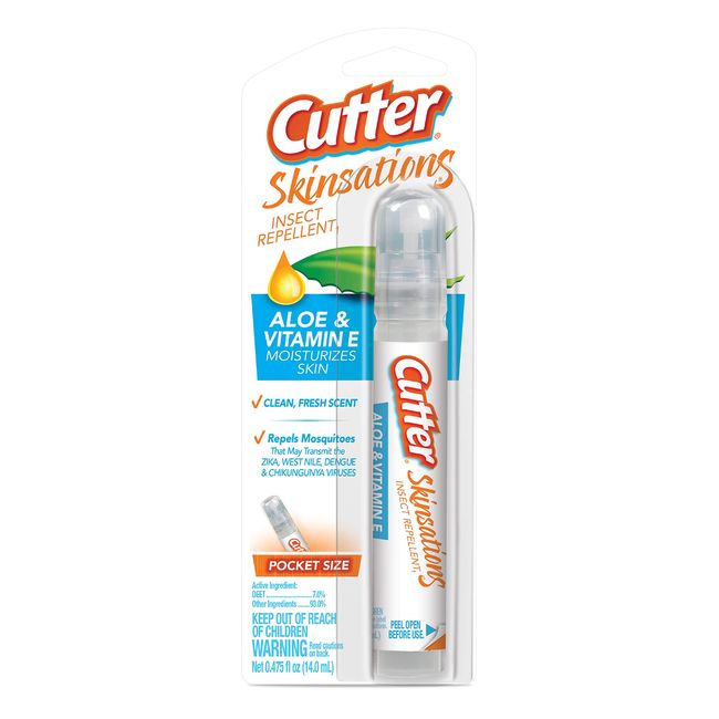 Cutter Skinsations Insect Repellent, Repels Mosquitos, Ticks, Gnats & Fleas, 7% DEET, 0.475 fl Ounce Pocket Size (Pump Spray)