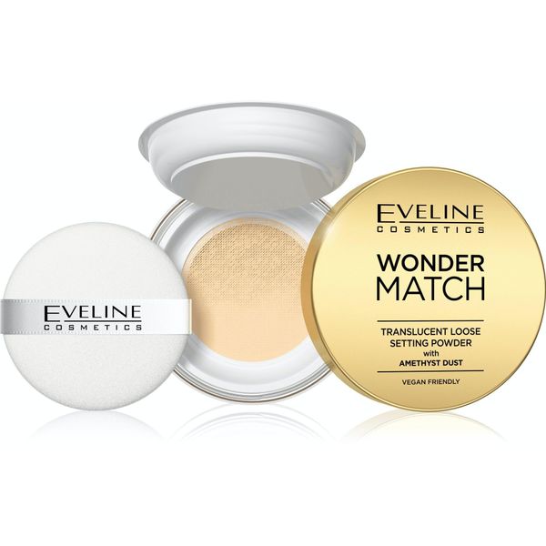 Eveline Cosmetics Wonder Match Amethyst Infused Setting Powder - Transparent, Vegan, Long Lasting Makeup Finish