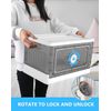 3-Pack Grey Foldable Storage Container with Door Collapsible Storage Bins