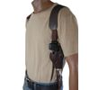 Barsony Brown Leather Vertical Cross Harness Shoulder Holster for RUGER LCR 38, 357 right