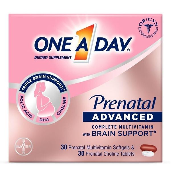 One A Day Prenatal Advanced Complete Multivitamin Softgels and Tablets 60 EA