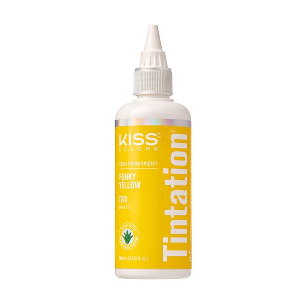 Kiss Tintation Semi-Permanent Hair Color 5 Ounce (Funky Yellow)