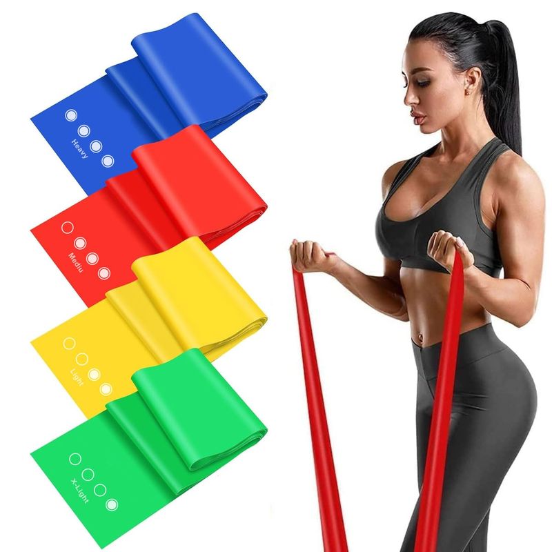 Exercise Resistance Bands Set - 4 Levels TPE Elastic Bands For Strength Training & Yoga (1.5M)