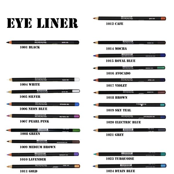 Italia Eyeliner Pencil "PICK 6pcs" Creamy  Vivid Color 7" w/ sharpener