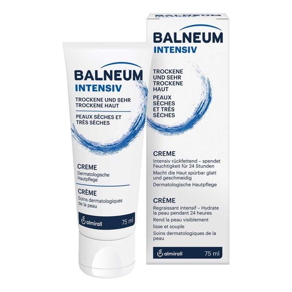 Balneum Intensive Cream for Dry, Very Dry and Irritated Skin, Intensely Replenishing and Moisturising, High Lipid Content, with Dermatologically Selected Ingredients, 75 ml