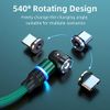 BITHAI 540° Fast Charging Magnetic data Cable 2 Pack Magnetic Charging Cable Type C, Micro Usb, iProducts connectors(6.6ft*2)