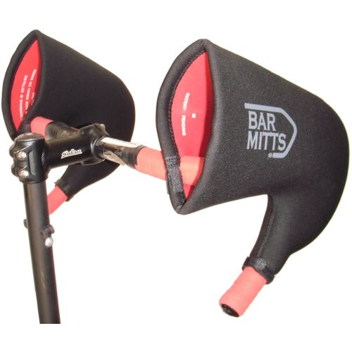 Bar Mitts Cold Weather Road Bicycle Handlebar Mittens fits Campy/SRAM/Shimano Shifters with Internally Routed Cables, Large, Black