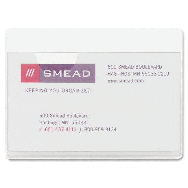 Smead Self-Adhesive Poly Pocket, Business Card Size, Clear, 100 per Box (68123)