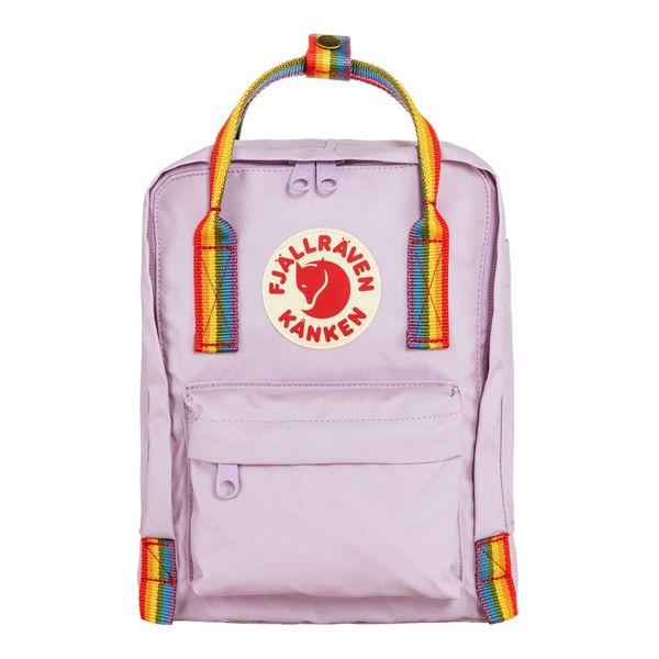 Fjällräven Kånken Rainbow Mini Backpack for Men, and Women - Durable Fabric with Adjustable Shoulder Straps, and Lightweight Backpack Pastel Lavender/Rainbow One Size One Size