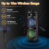 Dual 8'' FM Bluetooth Speakers Karaoke MIC Infrared Remote Control LED Lights