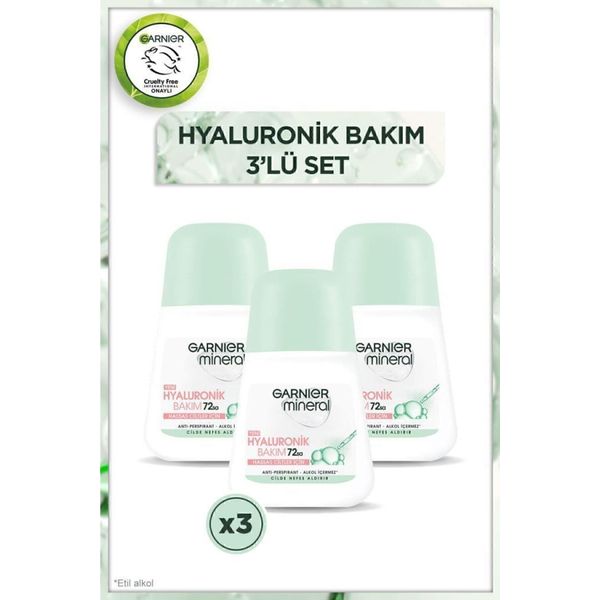 Mineral Hyaluronik Bakım Roll-on Deodorant 3'lü Set