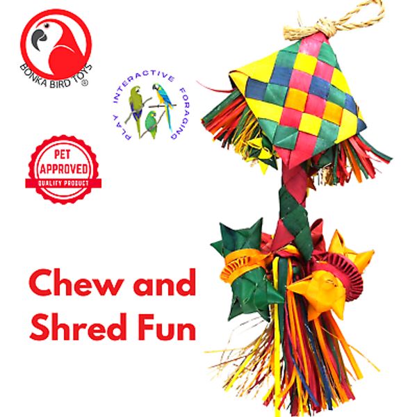 Bonka Bird Toys 03330 Small Rattle Chew Shred Preen Parrot Cage Toy Conure Pet