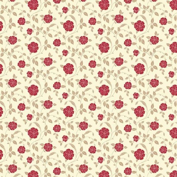 MyTinyWorld Dolls House Miniature Red Rose Wallpaper