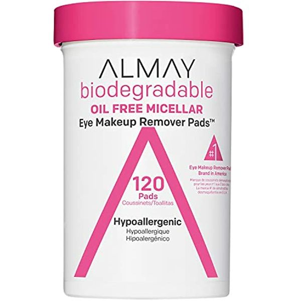 Almay Biodegradable Oil Free Micellar Eye Makeup Remover Pads, Hypoallergenic,