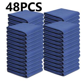 12 Pack Moving Blankets 80" x 72" Pro Economy Shipping Furniture Pads Black 