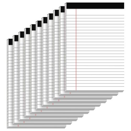 10 Pack of Legal Pad Writing Pads 5" x 8" Notepad 80gsm Recycled Paper Small Legal Pads 25 Lines Note Pads Perforated Legal Pads 30 Sheets Double-Sided Printing Legal Pads for School, College, Office