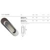 Universal Hardware Oval Pull Finger Recessed Door Handle Recessed Flush Fitting Pocket Insert Sliding Doors (Satin Chrome)