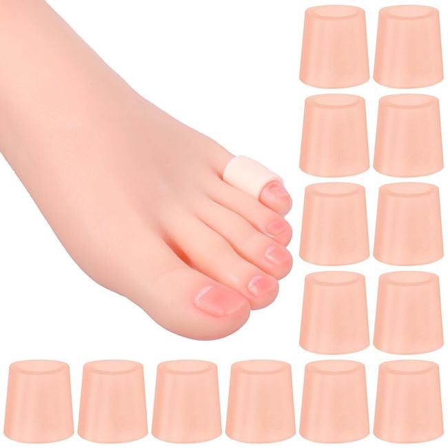 Silicone Small Toe Sleeves 14 Pieces Toe Caps Little Toe Protectors Feet Toe ...