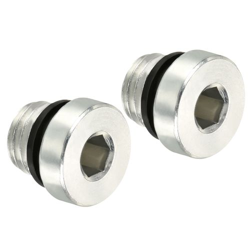 PATIKIL M10*1.25 Internal Hex Head Pipe Fitting Plug, 3 Pack Male Thread 45# Steel Socket Plug with Sealing Ring for Terminate Pipe Ends