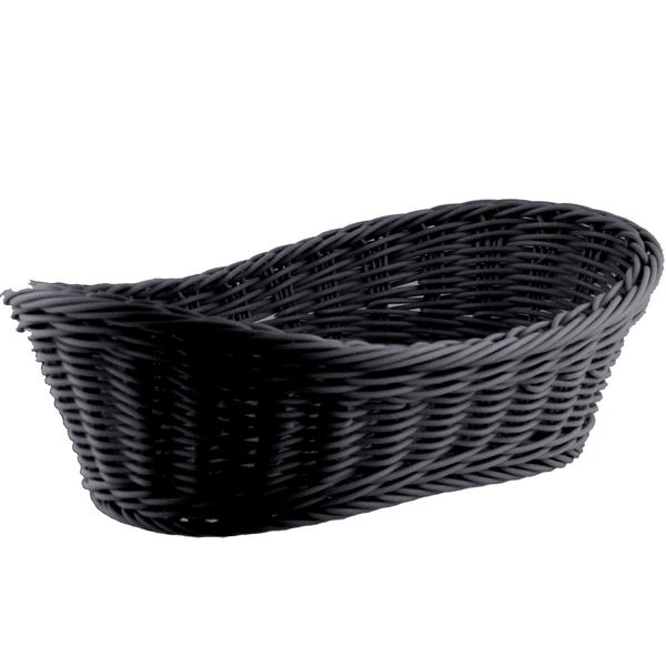 Nagao 01053230 Basket Washable Fruit Basket Boat Shape Black 11.8 inches (30 cm)