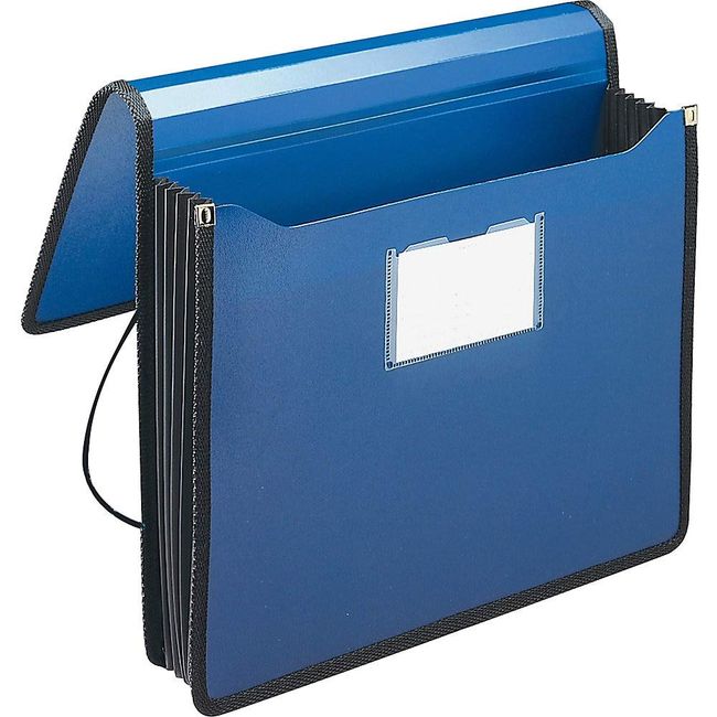 Smead Poly Premium Expanding File Wallet with Closure, 5-1/4" Expansion, Letter Size, Navy Blue (71503)