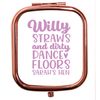 Flox Creative Rose Gold Square Compact Mirror Willy Straws Dirty Dance Floors