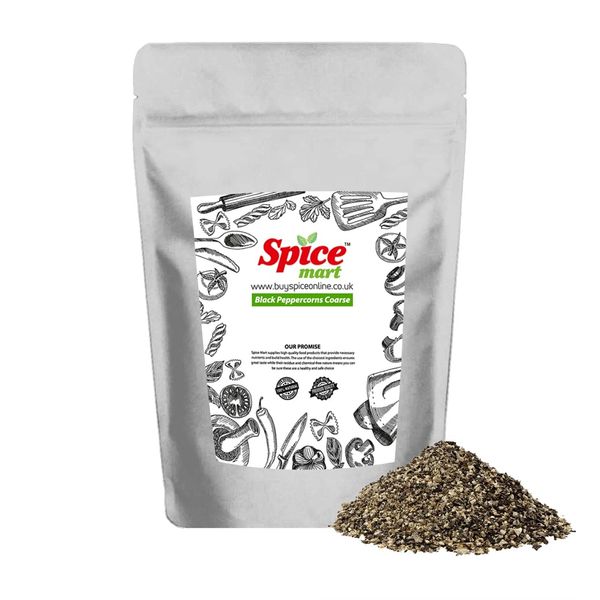 Black Pepper Freshly Coarse | Crushed | Cracked Black Peppercorns (Popular Mesh) Premium Quality Free UK P&P (200g)