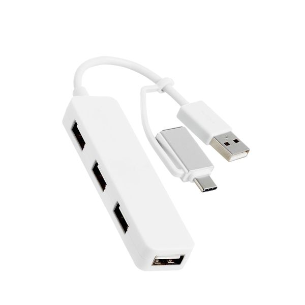 Elecom U2H-CA4003BWH USB HUB USB HUB2.0 with Type-C Adapter 4 Ports, White