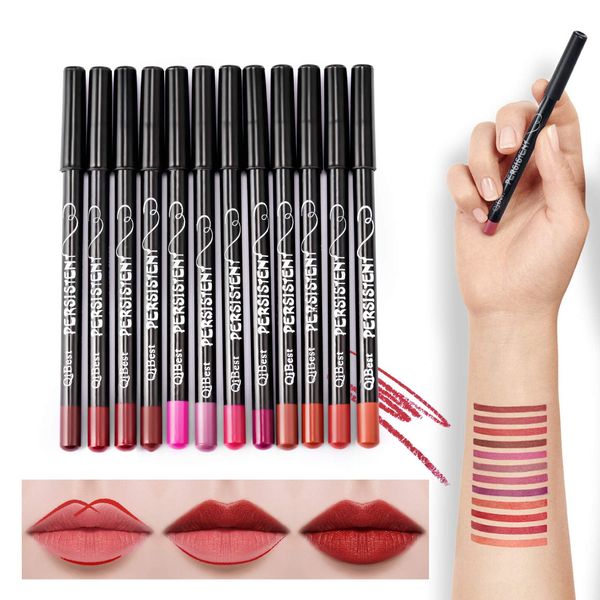 Mimore 12St Fachmann Lip Liner Pencil Set Matt Glatt Lippenstift Contour Shaping Matt Lip Kit Lange andauernd Wasserdicht Make Up Lip Liner für Frauen