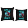 Gorilla Mode Motivation Quote | Beast Muscles Gym Workout Throw Pillow