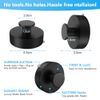 Flintronic 2PCS Black Punch-Free Suction Cup Round Seamless Clothes Hook - Adhesive Mounting