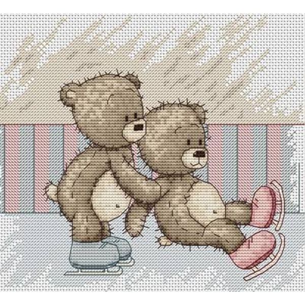 Lucas-S Bruno and Bianca go Skating Counted Cross Stitch Kit, Multi-Colour