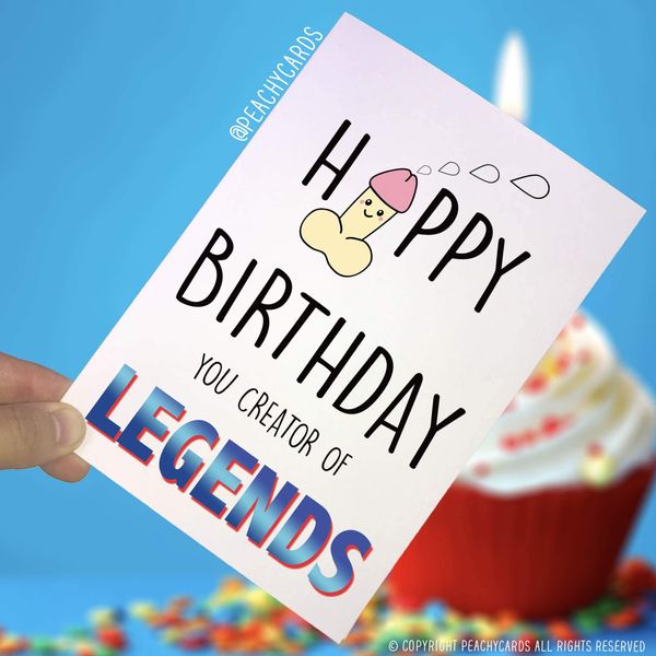 Funny Happy Birthday Card, Funny Dad Card, Funny Card, Dad Card, Joke Card, Humour, Birthday Card for Dad, Creator of Legends, Friend PC232