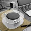 GEEKRIA Acrylic Clear Case Compatible with 2019 Echo Dot (3rd Gen) Smart Speaker with Clock, Ceiling Wall Mount Speaker Stand Stable Guard Holder (Rounded Square)