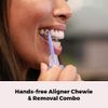 PUL 2 in 1 Chewies & Clear Aligner Removal Tool Combo by The Pultool | Compatible with Invisalign Removable Braces & Trays, Aligners, Retainers, & Dentures | Hygienic, Durable, Compact (Pink + Blue)