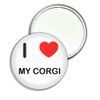 I Love My Corgi - 77mm Round Compact Mirror