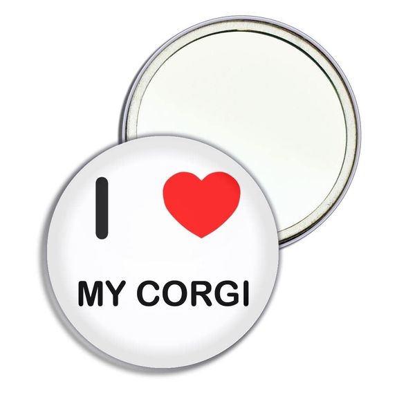I Love My Corgi - 77mm Round Compact Mirror