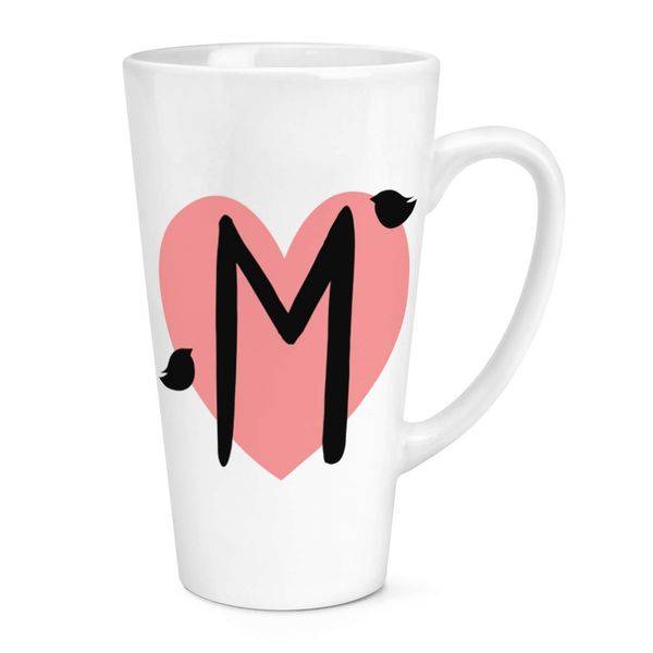 M Heart Alphabet 17oz Large Latte Mug Cup