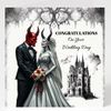 Sarah Elizabeth Collection/Devil's Wedding Day Card & Matching Gift Tag/Gothic theme, Devils, Alternative Wedding day Cards