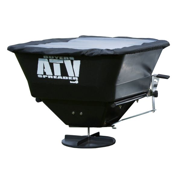 Buyers Products ATVS100 ATV All-Purpose Broadcast Spreader 100 lbs. Capacity with Rain Cover , Black