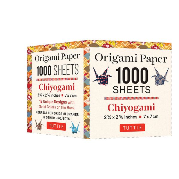 Origami Paper Chiyogami 1,000 Sheets 2 3/4 in 7 Cm: Tuttle Origami Paper: Double-sided Origami Sheets Printed With 12 Designs - Instructions for Origami Crane Included